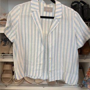 Everlane Blue and White Striped Top